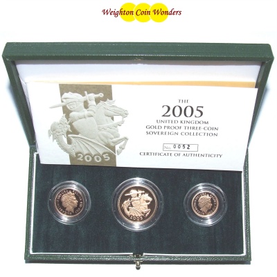 2005 Gold Proof 3 Coin Set – New Modern Design
